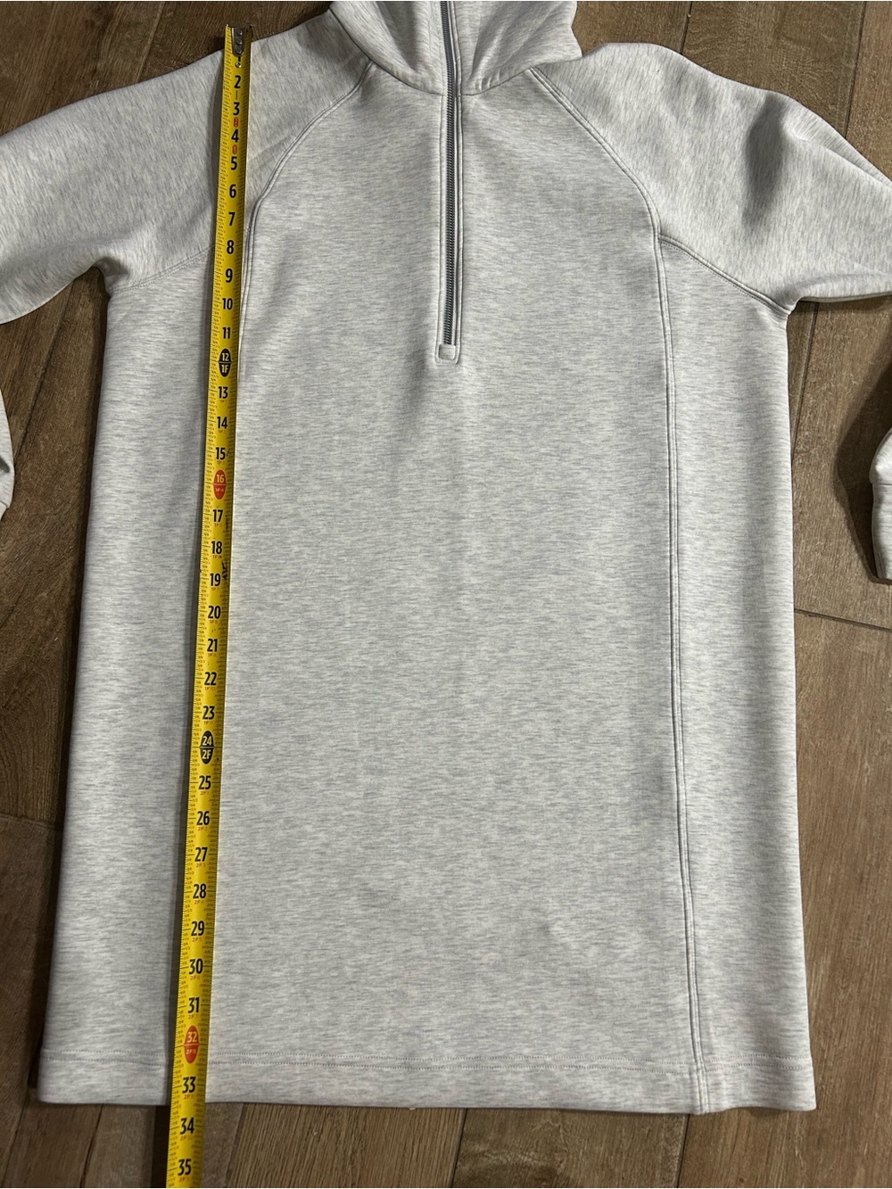 Spanx Heathered Half Zip Long Sleeve Grey Mini Dress Size Medium - Picture 8 of 9